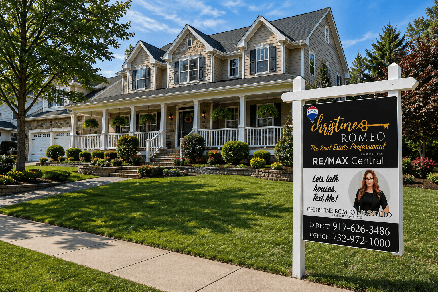 New Jersey home with Christine Romeo real estate sign