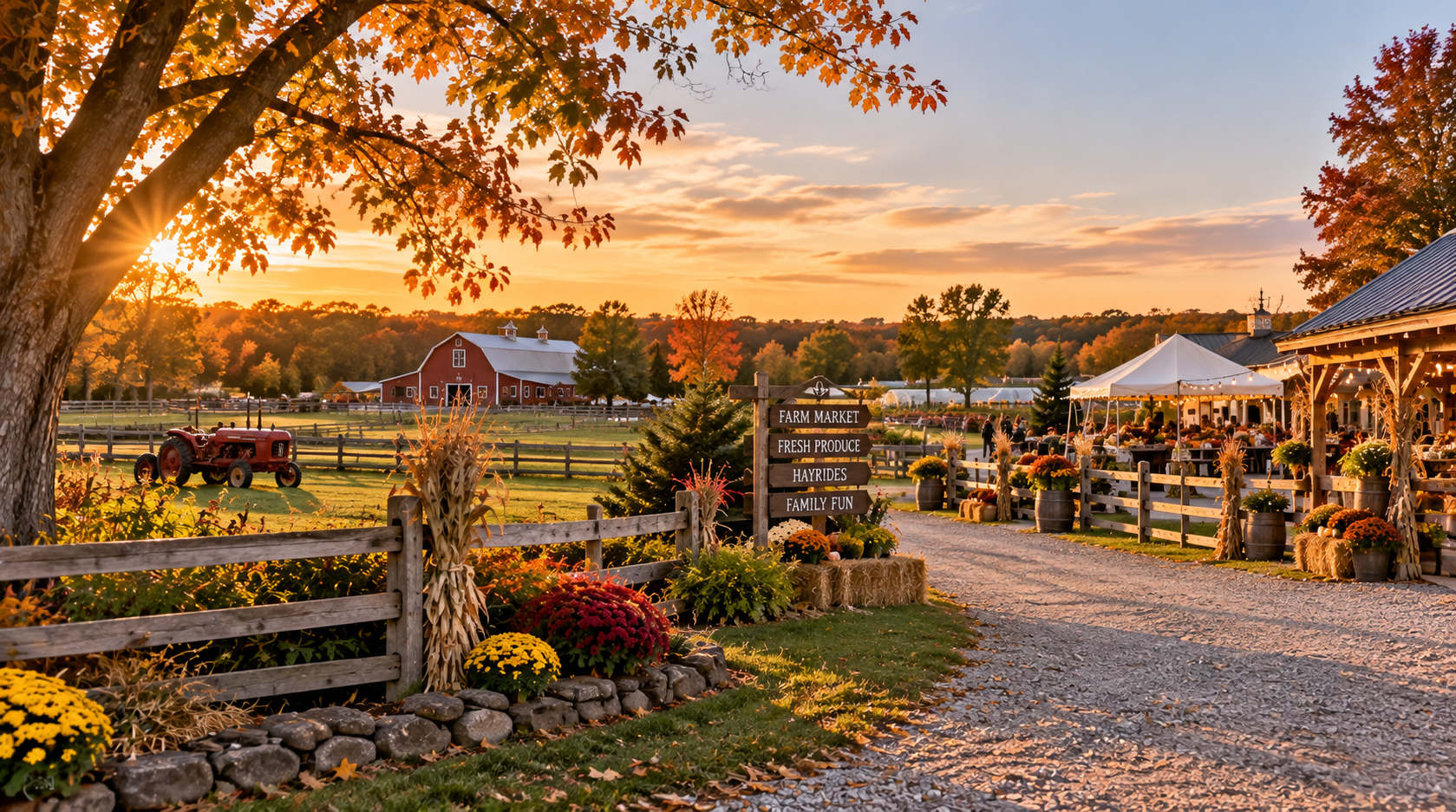 Autumn farm scene in New Jersey